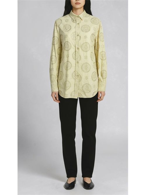 camicia donna over in sangallo beige Caliban | PZP-KW1AS1