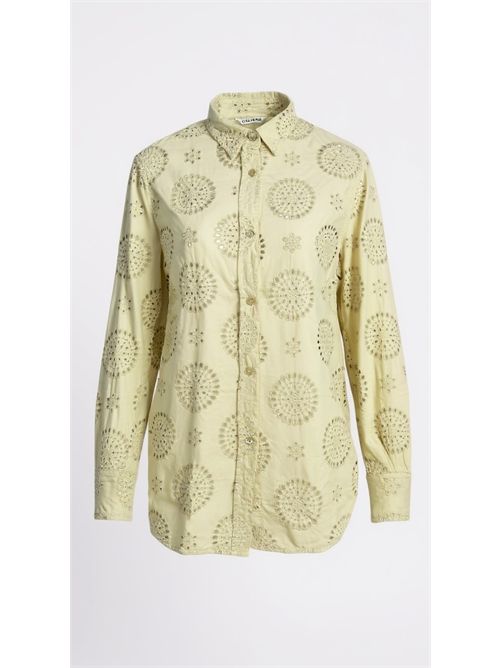 camicia donna over in sangallo beige Caliban | PZP-KW1AS1