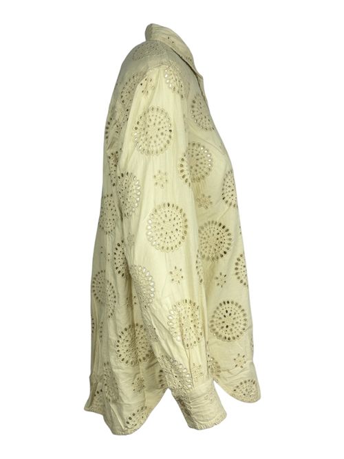 camicia donna over in sangallo beige Caliban | PZP-KW1AS1