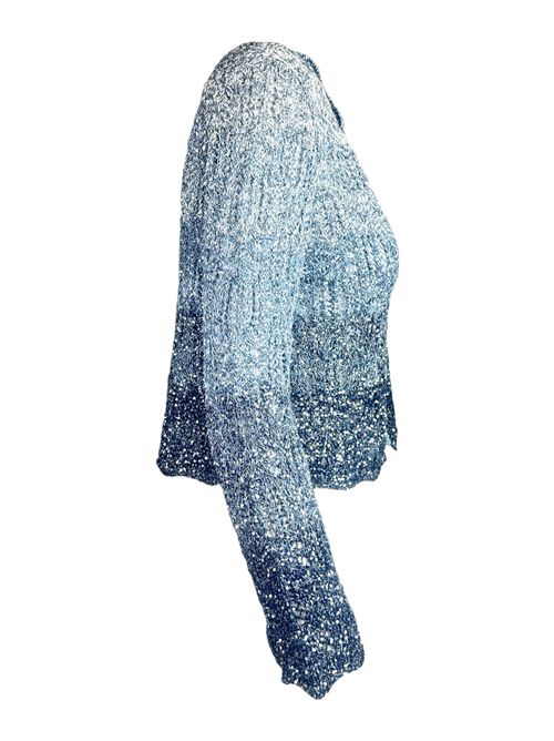 cardigan donna con paillettes sfumate blu D.EXTERIOR | 6220617