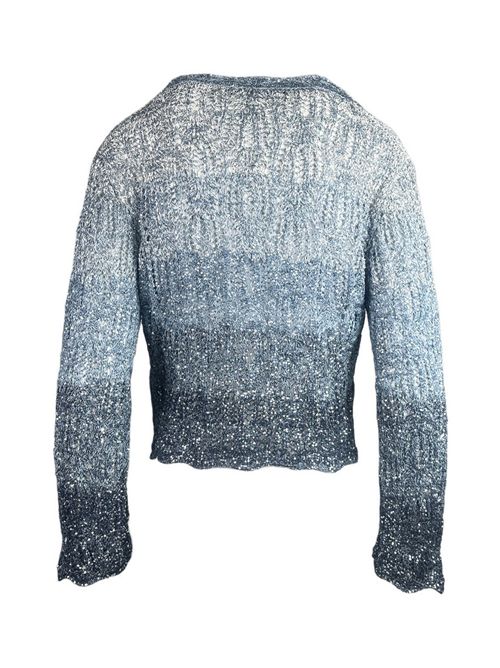 cardigan donna con paillettes sfumate blu D.EXTERIOR | 6220617