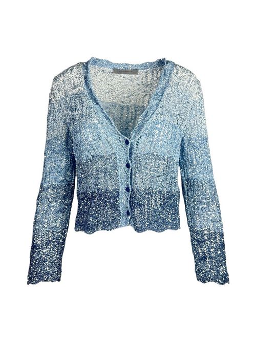 cardigan donna con paillettes sfumate blu D.EXTERIOR | 6220617