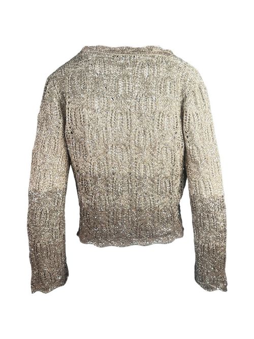 cardigan donna con paillettes sfumate beige D.EXTERIOR | 622066