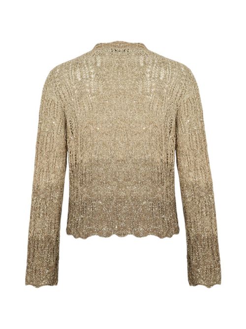 cardigan donna con paillettes sfumate beige D.EXTERIOR | 622066