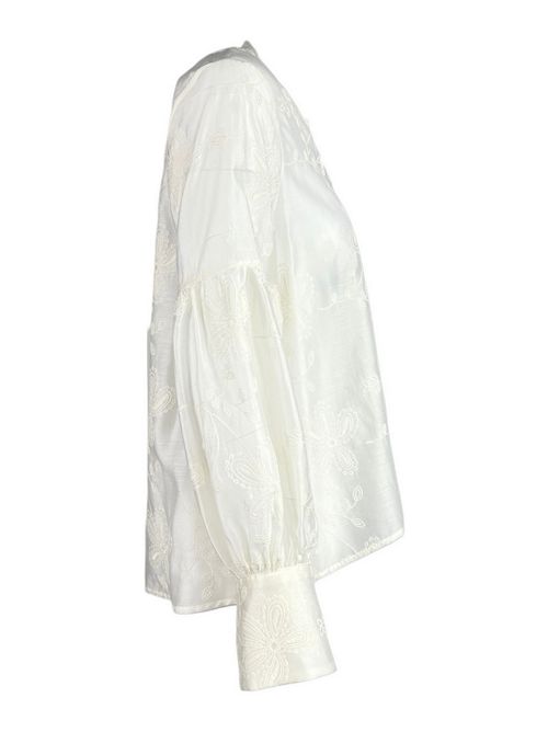 camicia donna in mussola ricamata avorio D.EXTERIOR | 627113