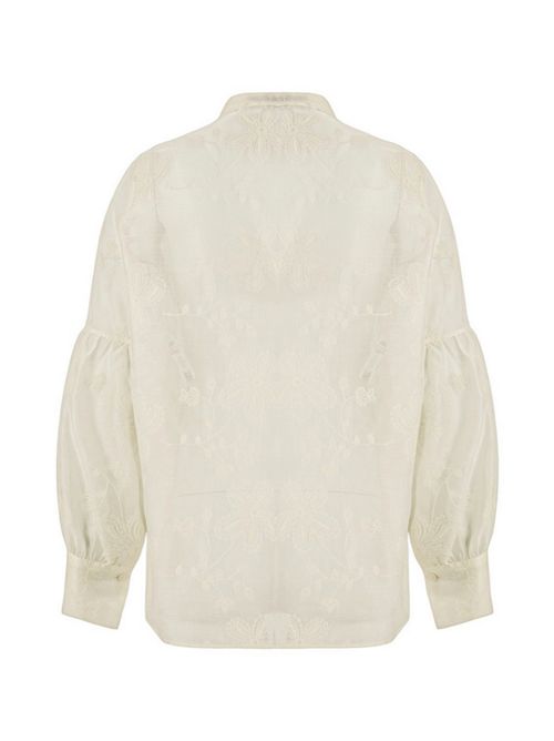 camicia donna in mussola ricamata avorio D.EXTERIOR | 627113