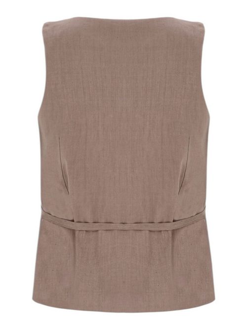 gilet donna in lino castagna D.EXTERIOR | 627416