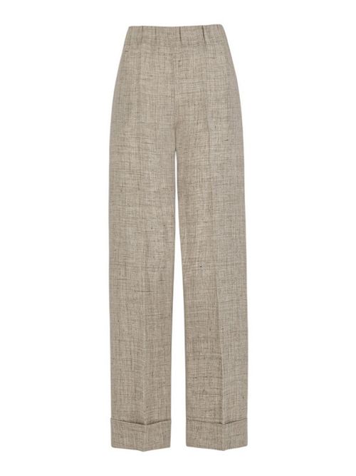 pantalone donna in lino beige D.EXTERIOR | 627788