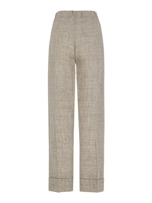 pantalone donna in lino beige D.EXTERIOR | 627788