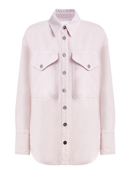 giacca camicia donna in denim rosa Dondup | DC460-BF0018YMB8511