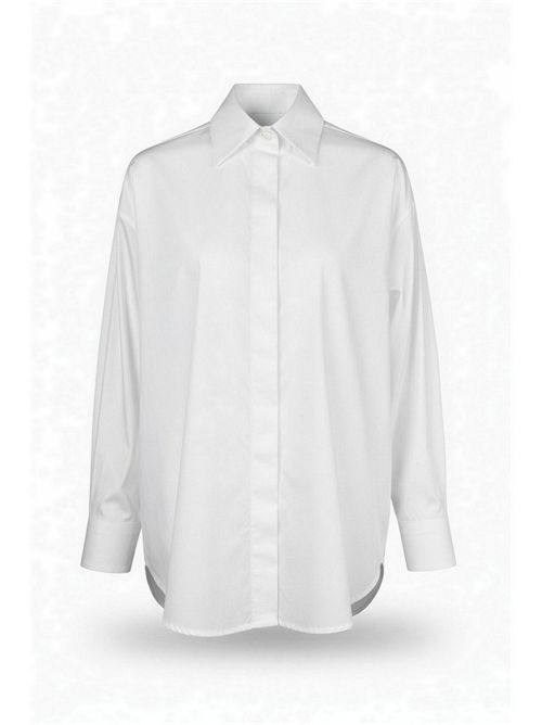 camicia donna con voile nella schiena bianco Dondup | DC492-CF0200VXXX000