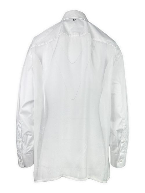 camicia donna con voile nella schiena bianco Dondup | DC492-CF0200VXXX000