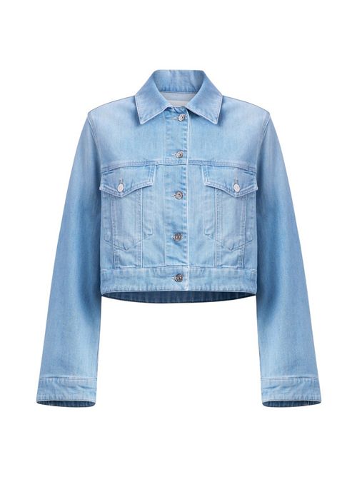 giubbotto donna in denim azzurro Dondup | DJ753-DS0107MB2800
