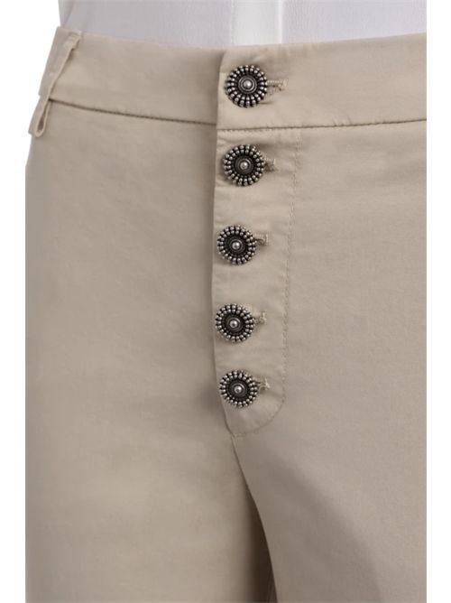 pantalone donna nima in gabardina sabbia Dondup | DP576-GSE046010