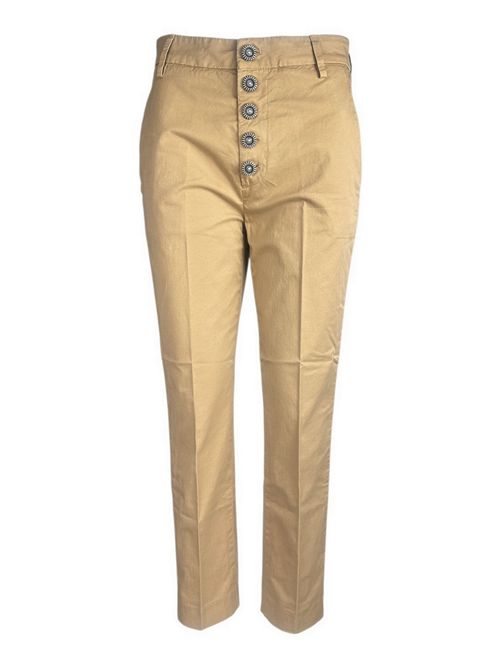 pantalone donna nima in gabardina castagna Dondup | DP576-GSE046PTD706