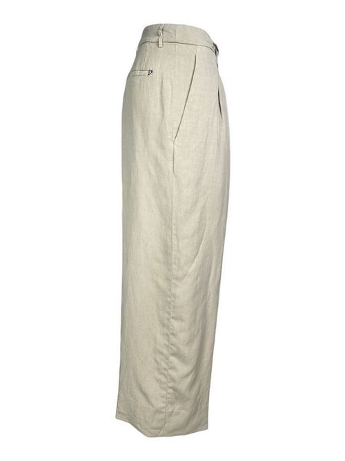 pantalone donna eloise in lino e lyocell sabbia Dondup | DP843-CF0197BM5010