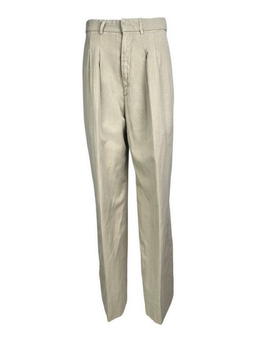 pantalone donna eloise in lino e lyocell sabbia Dondup | DP843-CF0197BM5010