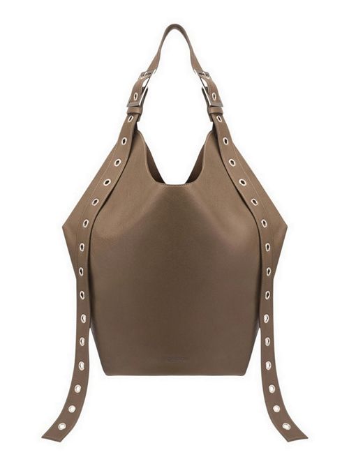 bisaccia donna in pelle grande tortora Dondup | WB306-PL0658XXX714