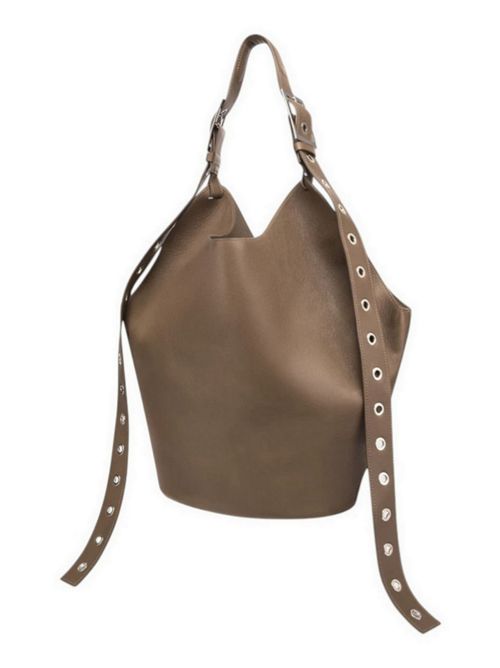 bisaccia donna in pelle grande tortora Dondup | WB306-PL0658XXX714