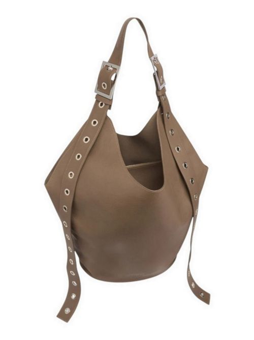 bisaccia donna in pelle grande tortora Dondup | WB306-PL0658XXX714