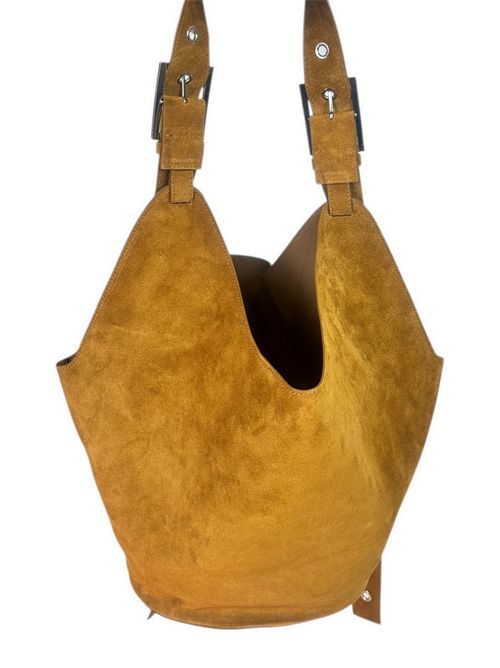 bisaccia donna in camoscio grande castagna Dondup | WB306-PL0659XXX016