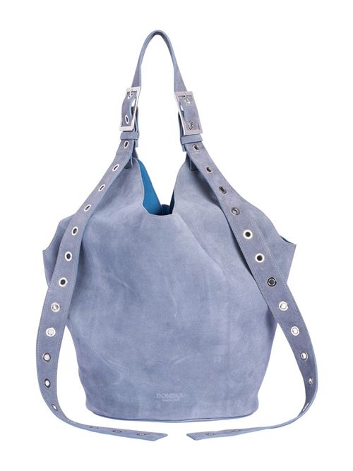 bisaccia donna in camoscio grande azzurra Dondup | WB306-PL0659XXX858