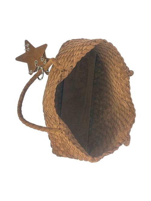 shopping donna in eco-daino intrecciato marrone Fez | 10503CACAO