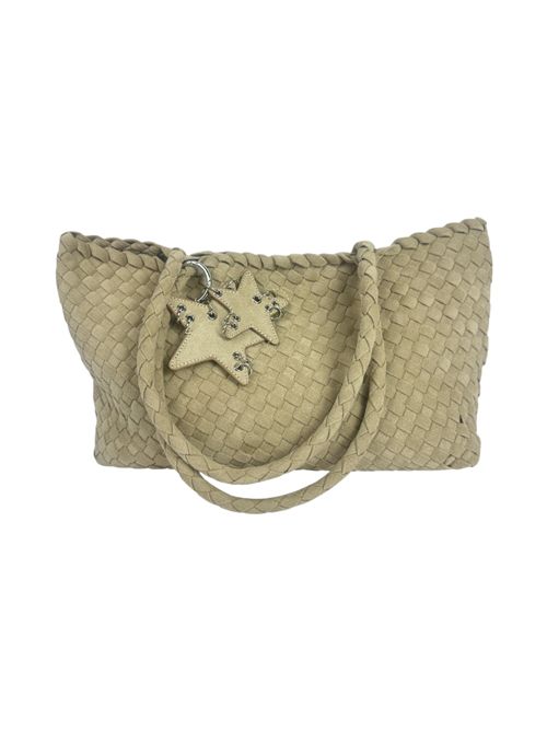shopping donna in eco-daino intrecciato sabbia Fez | 10503SABBIA