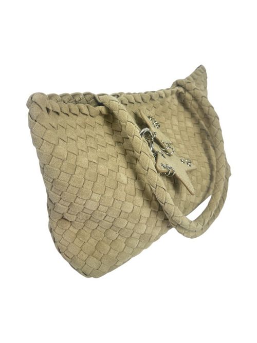 shopping donna in eco-daino intrecciato sabbia Fez | 10503SABBIA