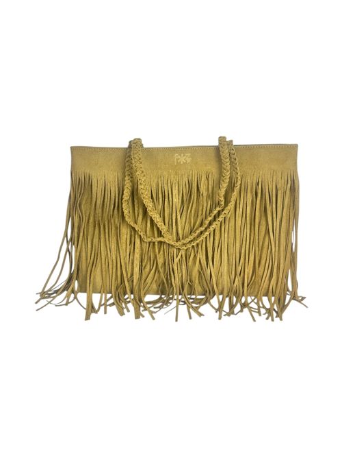 shopping donna in eco-daino con frange cammello Fez | 10507CAMEL