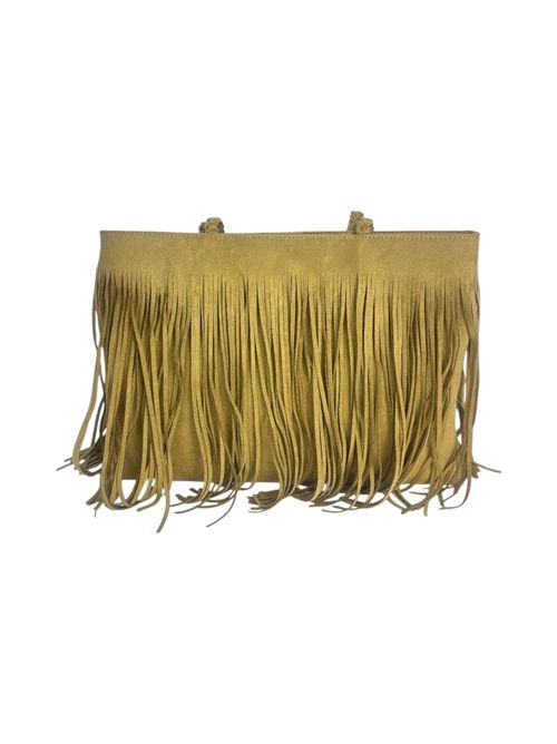 shopping donna in eco-daino con frange cammello Fez | 10507CAMEL