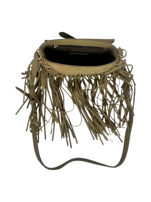 tracollina donna con frange sabbia Fez | 10518SALVIA