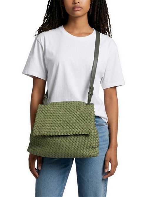 borsa donna intrecciata militare Fez | 9231MILITARY
