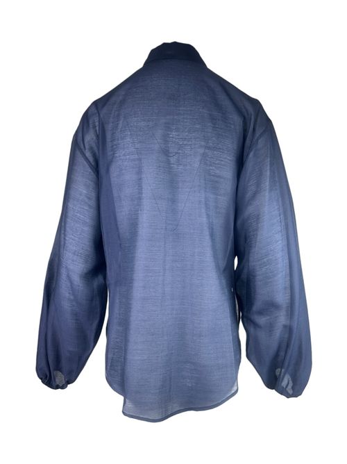 camicia donna in mussola con fiocco blu Gnossienne | 36041-42810509