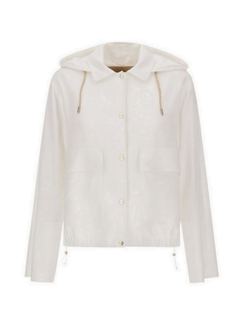 bomber donna in lino e viscosa bianco