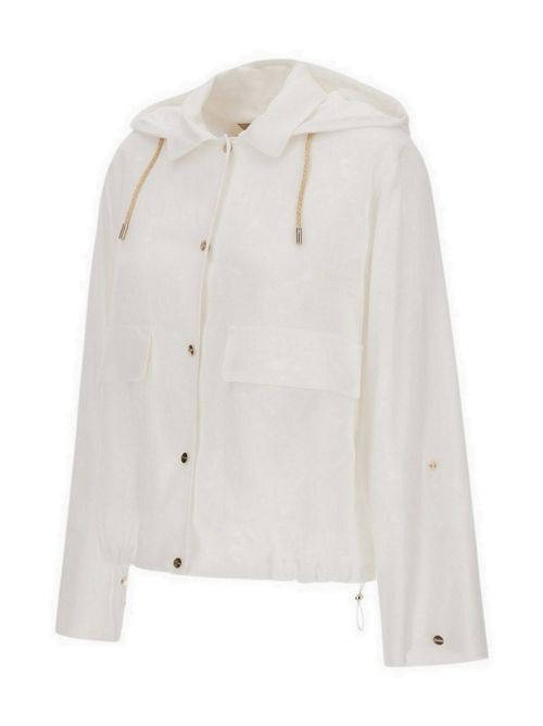 bomber donna in lino e viscosa bianco Herno | GI000392D1000