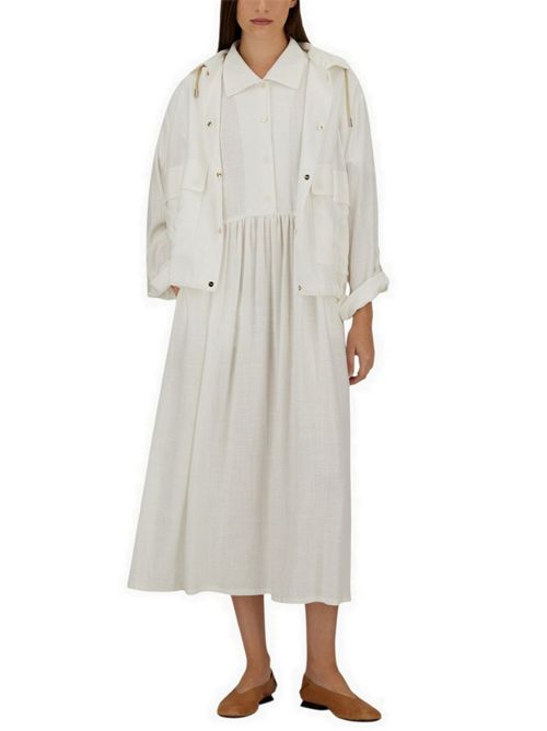 bomber donna in lino e viscosa bianco Herno | GI000392D1000