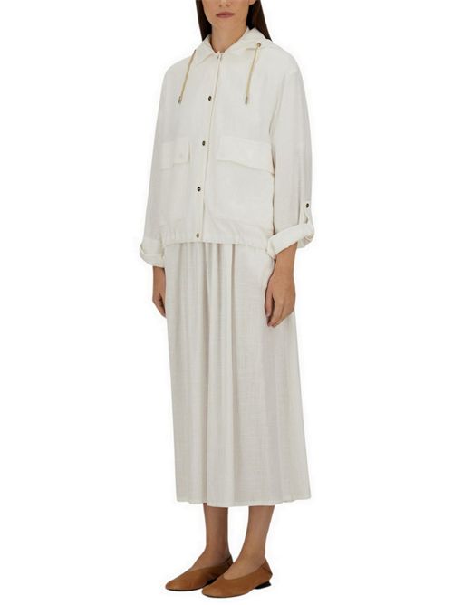 bomber donna in lino e viscosa bianco Herno | GI000392D1000