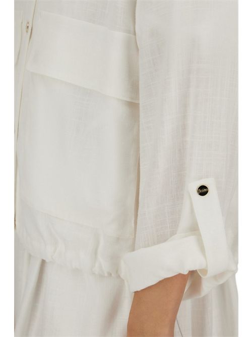 bomber donna in lino e viscosa bianco Herno | GI000392D1000