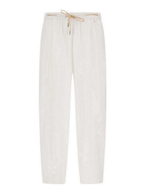 pantalone donna in lino e viscosa bianco e oro Herno | PT000222D1000