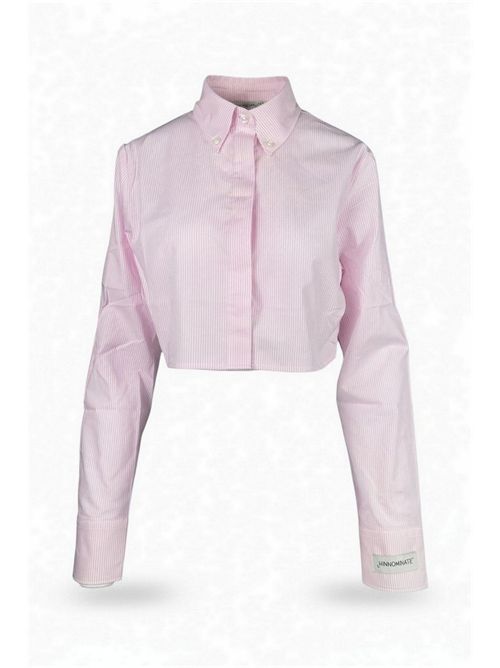 camicia donna cropped a righe bianco/ rosa Hinnominate | HMABW02586-TMTL0025RO06