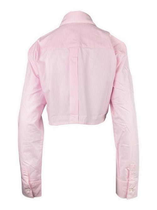 camicia donna cropped a righe bianco/ rosa Hinnominate | HMABW02586-TMTL0025RO06