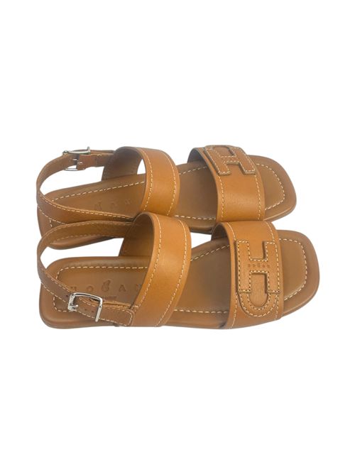 sandalo donna basso cammello