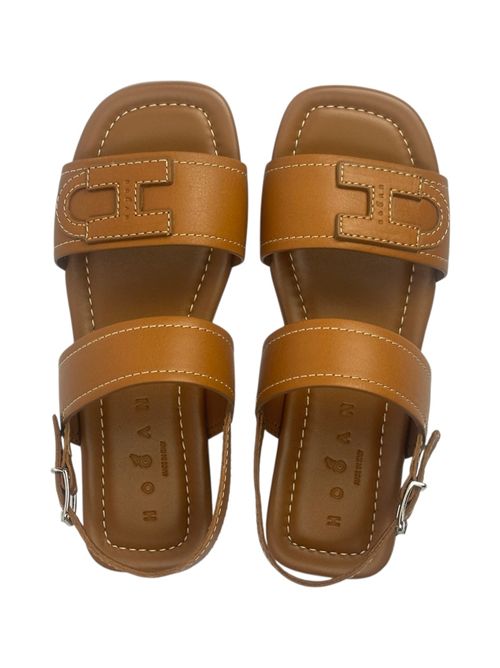 sandalo donna basso cammello Hogan | HXW6850GC30KXTS003