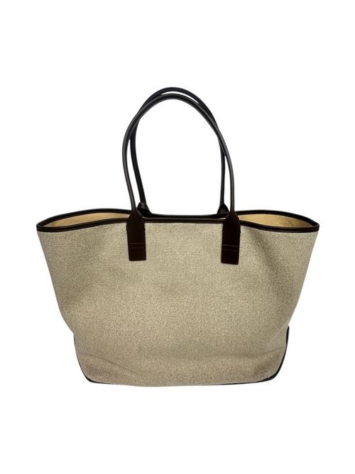 borsa donna in canvas beige e marrone Hogan | KVW01TA4300UW87E03