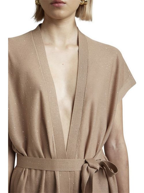 cardigan donna over con punti luce cammello Kangra | 3902/04813