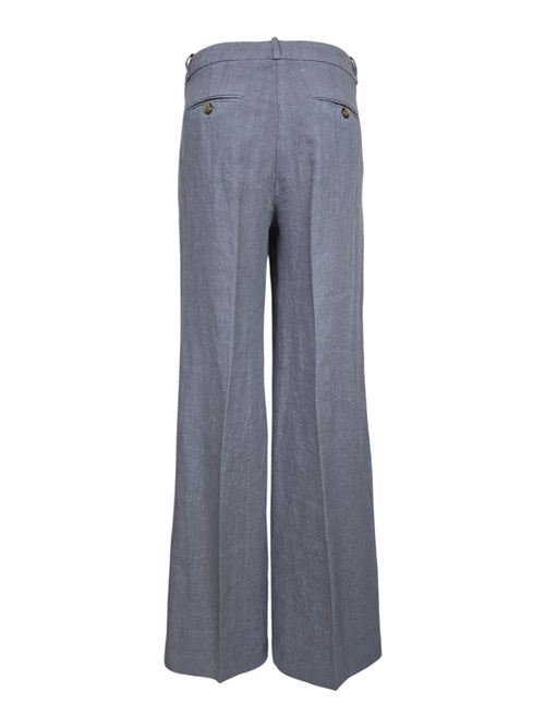 pantalone donna largo in lino azzurro Kiltie | ANDREA-T4502741