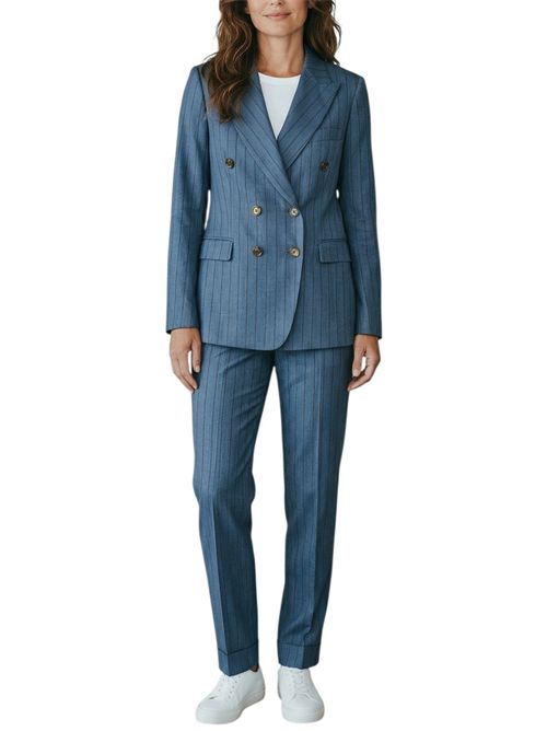 pantalone donna gessato aviazione e marrone