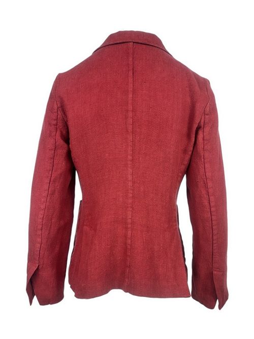 giacca donna corta in lino rosso Kiltie | LIN-T4502353