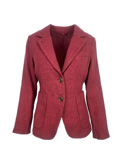 women's short red linen jacket Kiltie | LIN-T4502353